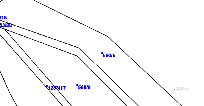 Parcela st. 560/5 v KÚ Nučice, Katastrální mapa