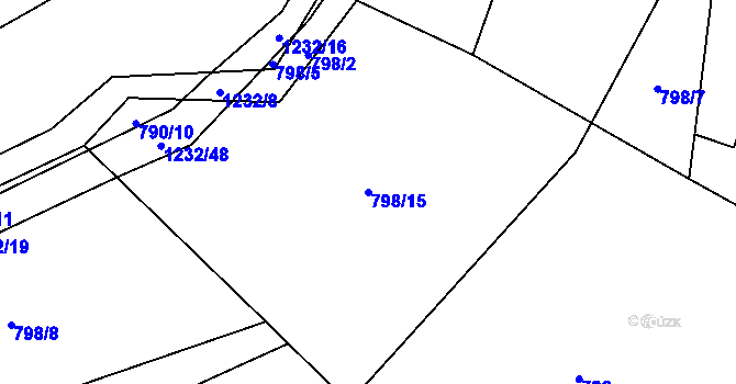 Parcela st. 798/15 v KÚ Nučice, Katastrální mapa