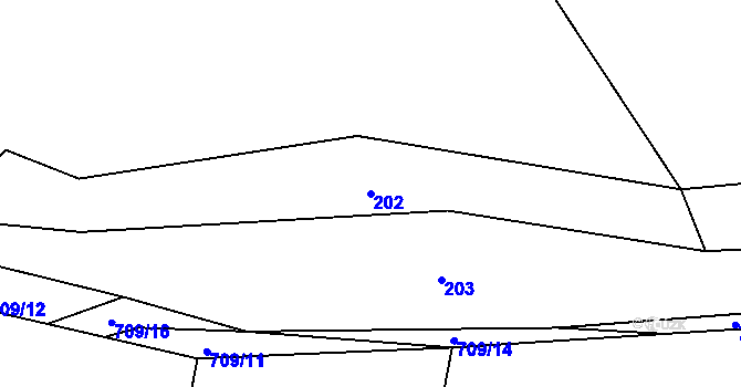 Parcela st. 202 v KÚ Oplany, Katastrální mapa