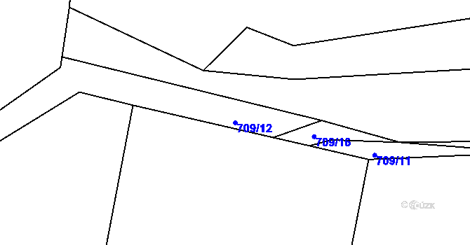Parcela st. 709/12 v KÚ Oplany, Katastrální mapa