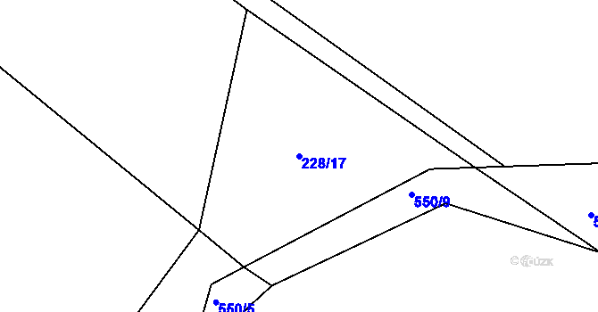 Parcela st. 228/17 v KÚ Výžerky, Katastrální mapa