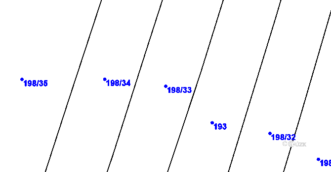 Parcela st. 198/33 v KÚ Nuzice, Katastrální mapa