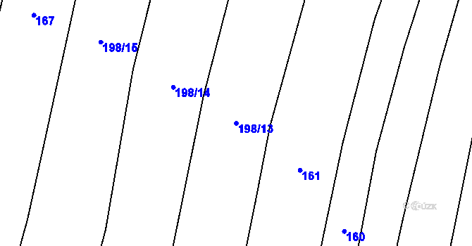 Parcela st. 198/13 v KÚ Nuzice, Katastrální mapa