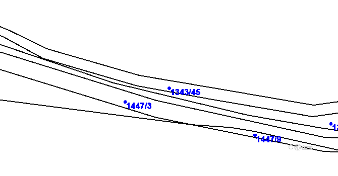 Parcela st. 1343/45 v KÚ Nuzice, Katastrální mapa
