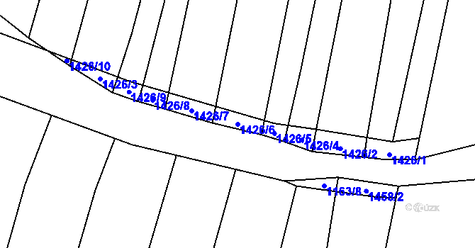 Parcela st. 1426/6 v KÚ Nuzice, Katastrální mapa