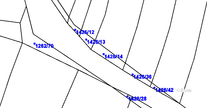 Parcela st. 1426/14 v KÚ Nuzice, Katastrální mapa