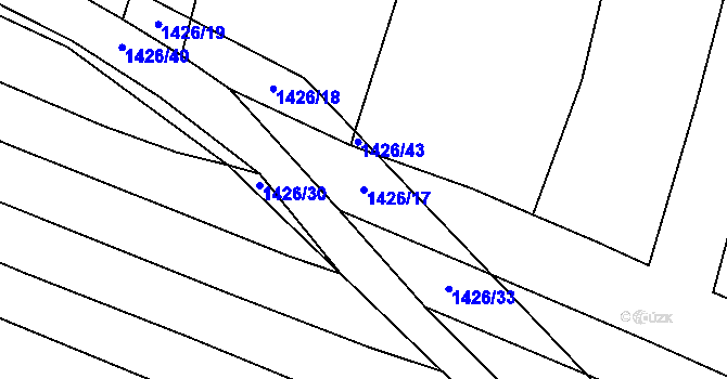 Parcela st. 1426/17 v KÚ Nuzice, Katastrální mapa