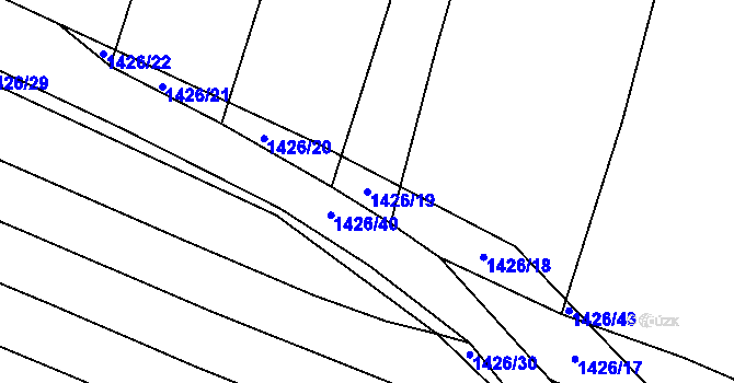 Parcela st. 1426/19 v KÚ Nuzice, Katastrální mapa
