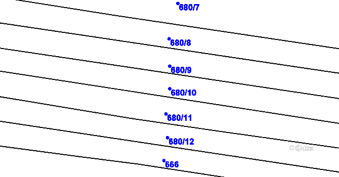 Parcela st. 680/10 v KÚ Nuzice, Katastrální mapa