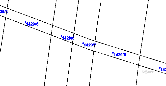 Parcela st. 1429/7 v KÚ Nuzice, Katastrální mapa
