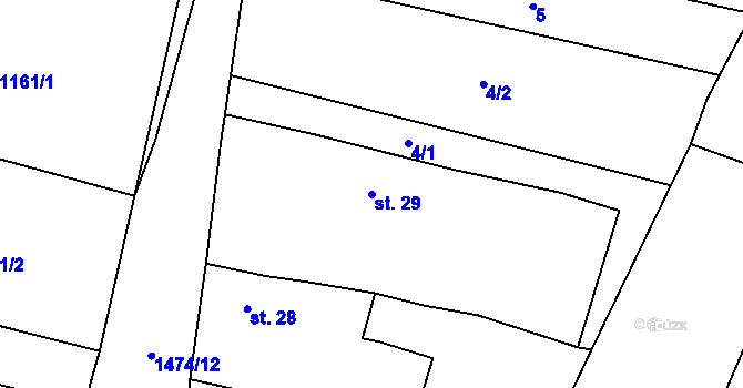 Parcela st. 29 v KÚ Nuzice, Katastrální mapa