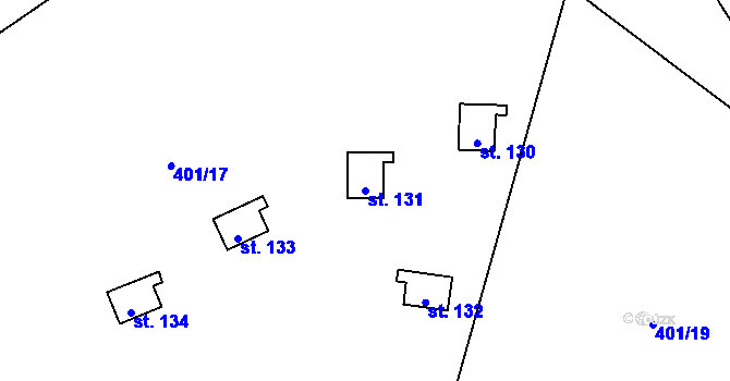 Parcela st. 131 v KÚ Nuzice, Katastrální mapa