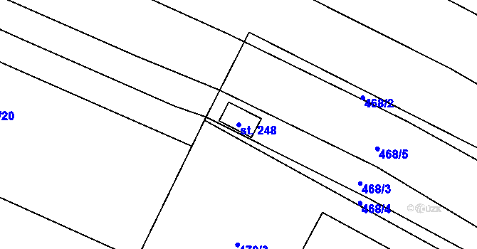 Parcela st. 248 v KÚ Nuzice, Katastrální mapa