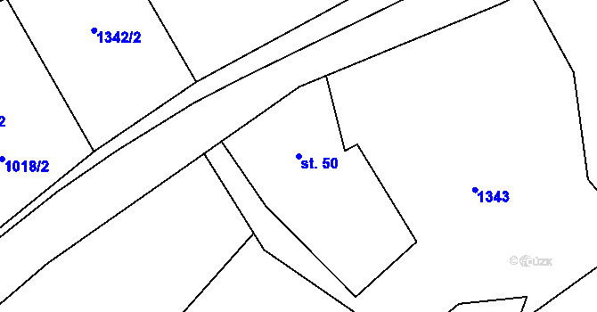 Parcela st. 50 v KÚ Nýdek, Katastrální mapa