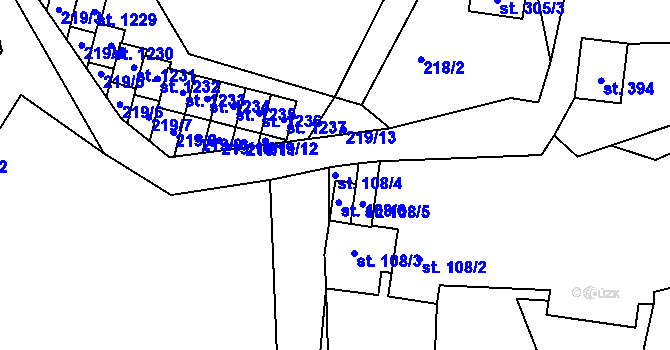 Parcela st. 108/4 v KÚ Nýdek, Katastrální mapa