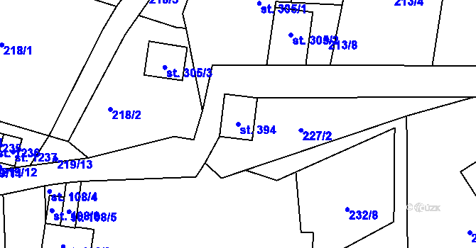 Parcela st. 394 v KÚ Nýdek, Katastrální mapa