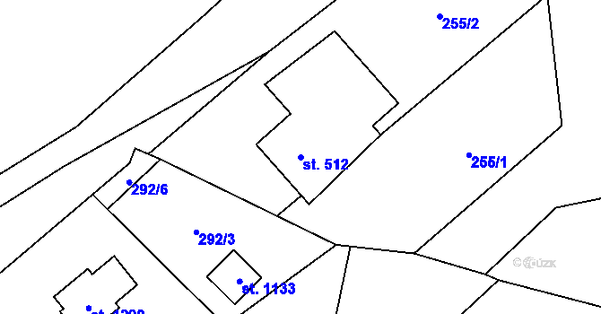 Parcela st. 512 v KÚ Nýdek, Katastrální mapa