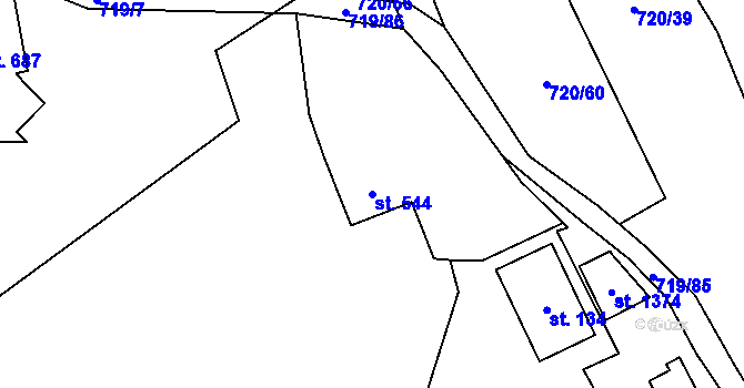 Parcela st. 544 v KÚ Nýdek, Katastrální mapa