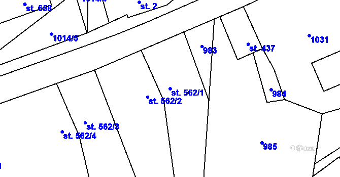 Parcela st. 562/1 v KÚ Nýdek, Katastrální mapa