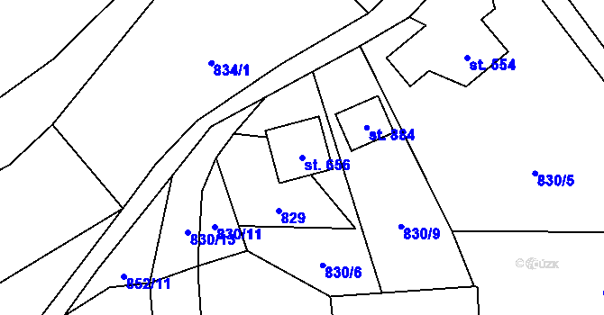 Parcela st. 656 v KÚ Nýdek, Katastrální mapa