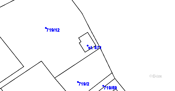 Parcela st. 671 v KÚ Nýdek, Katastrální mapa