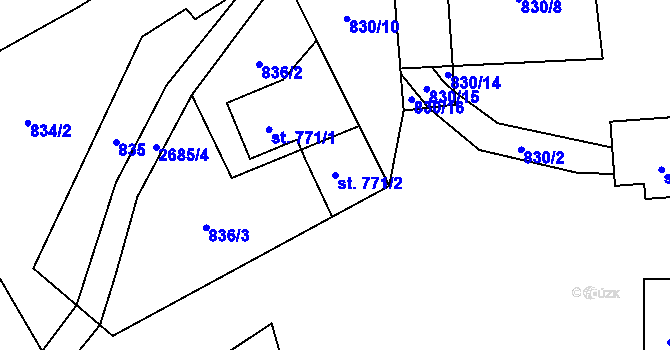 Parcela st. 771/2 v KÚ Nýdek, Katastrální mapa