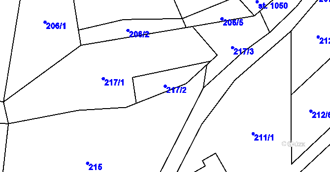 Parcela st. 217/2 v KÚ Nýdek, Katastrální mapa