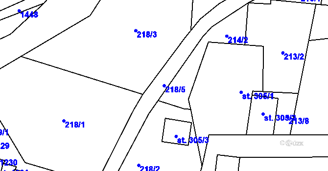 Parcela st. 218/5 v KÚ Nýdek, Katastrální mapa