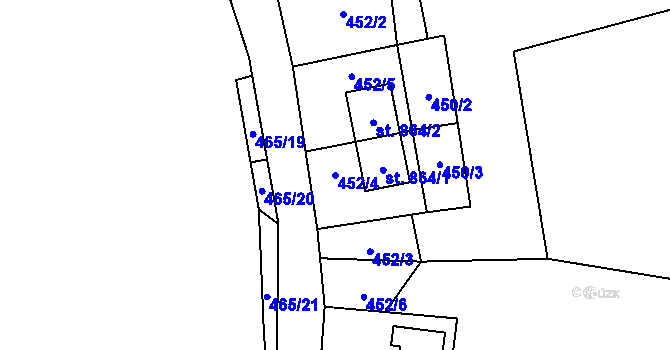 Parcela st. 452/4 v KÚ Nýdek, Katastrální mapa