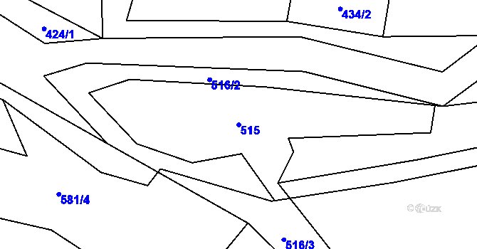 Parcela st. 515 v KÚ Nýdek, Katastrální mapa