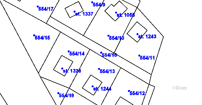 Parcela st. 554/16 v KÚ Nýdek, Katastrální mapa