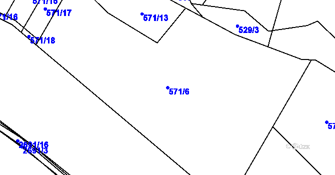 Parcela st. 571/6 v KÚ Nýdek, Katastrální mapa