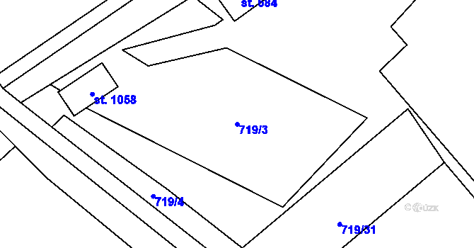 Parcela st. 719/3 v KÚ Nýdek, Katastrální mapa