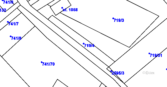 Parcela st. 719/4 v KÚ Nýdek, Katastrální mapa