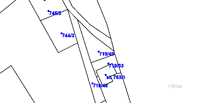 Parcela st. 719/49 v KÚ Nýdek, Katastrální mapa