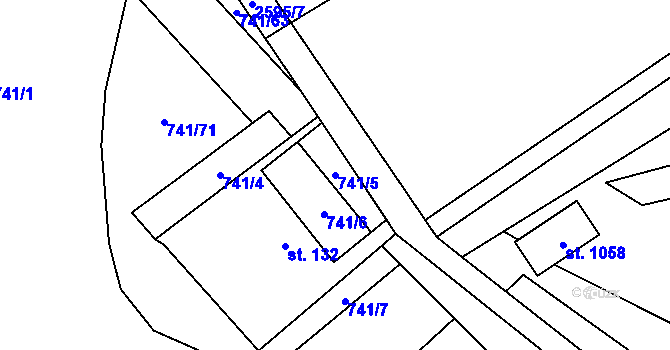 Parcela st. 741/5 v KÚ Nýdek, Katastrální mapa