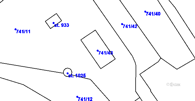 Parcela st. 741/43 v KÚ Nýdek, Katastrální mapa