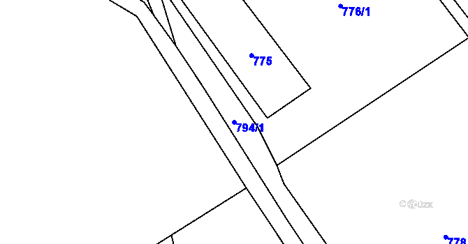 Parcela st. 794/1 v KÚ Nýdek, Katastrální mapa