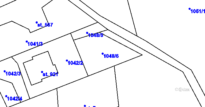 Parcela st. 1048/6 v KÚ Nýdek, Katastrální mapa