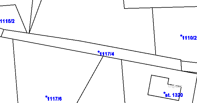 Parcela st. 1117/4 v KÚ Nýdek, Katastrální mapa