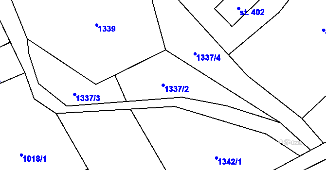 Parcela st. 1337/2 v KÚ Nýdek, Katastrální mapa