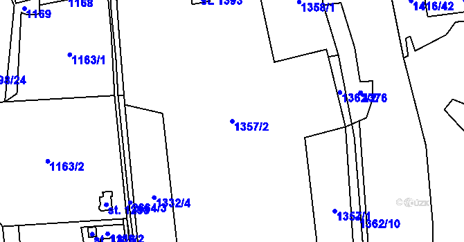 Parcela st. 1357/2 v KÚ Nýdek, Katastrální mapa