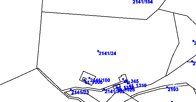 Parcela st. 2141/24 v KÚ Nýdek, Katastrální mapa