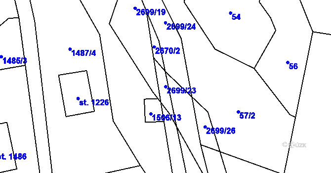 Parcela st. 2699/23 v KÚ Nýdek, Katastrální mapa
