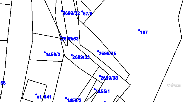 Parcela st. 2699/35 v KÚ Nýdek, Katastrální mapa
