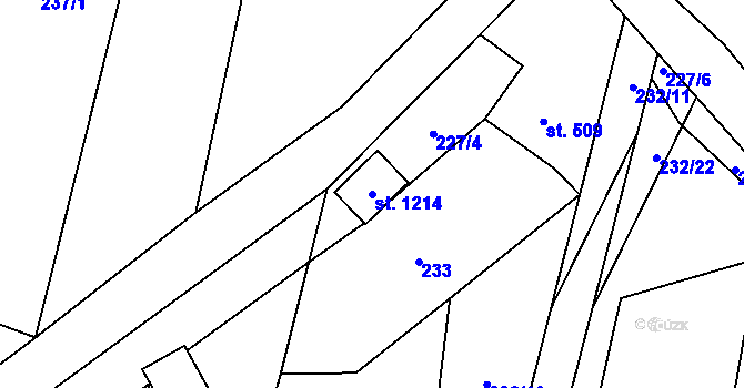 Parcela st. 1214 v KÚ Nýdek, Katastrální mapa