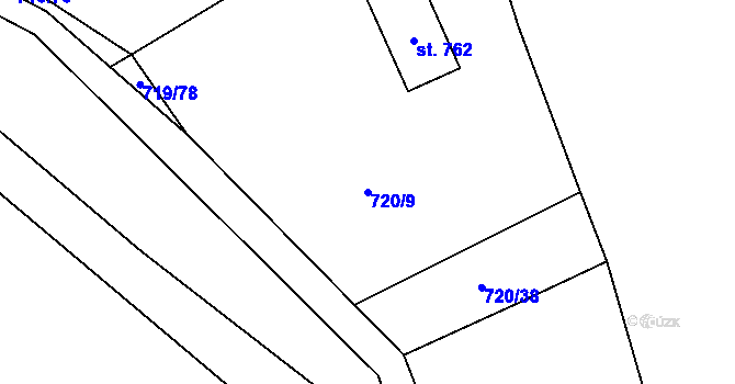 Parcela st. 720/9 v KÚ Nýdek, Katastrální mapa