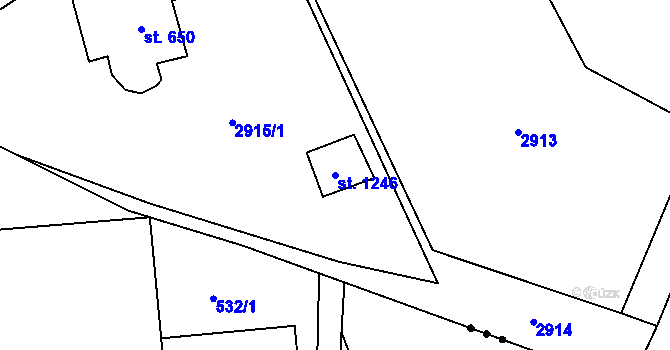 Parcela st. 1246 v KÚ Nýdek, Katastrální mapa
