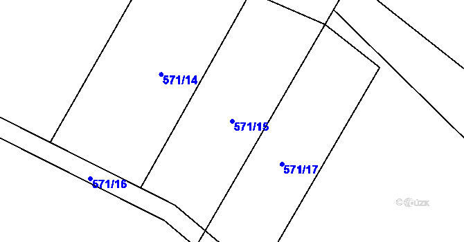 Parcela st. 571/15 v KÚ Nýdek, Katastrální mapa