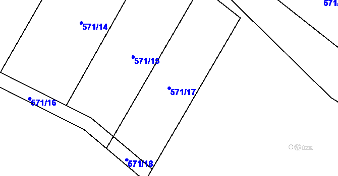 Parcela st. 571/17 v KÚ Nýdek, Katastrální mapa